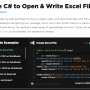 C# Open Excel File and Write to Excel 2022.12.10926 screenshot